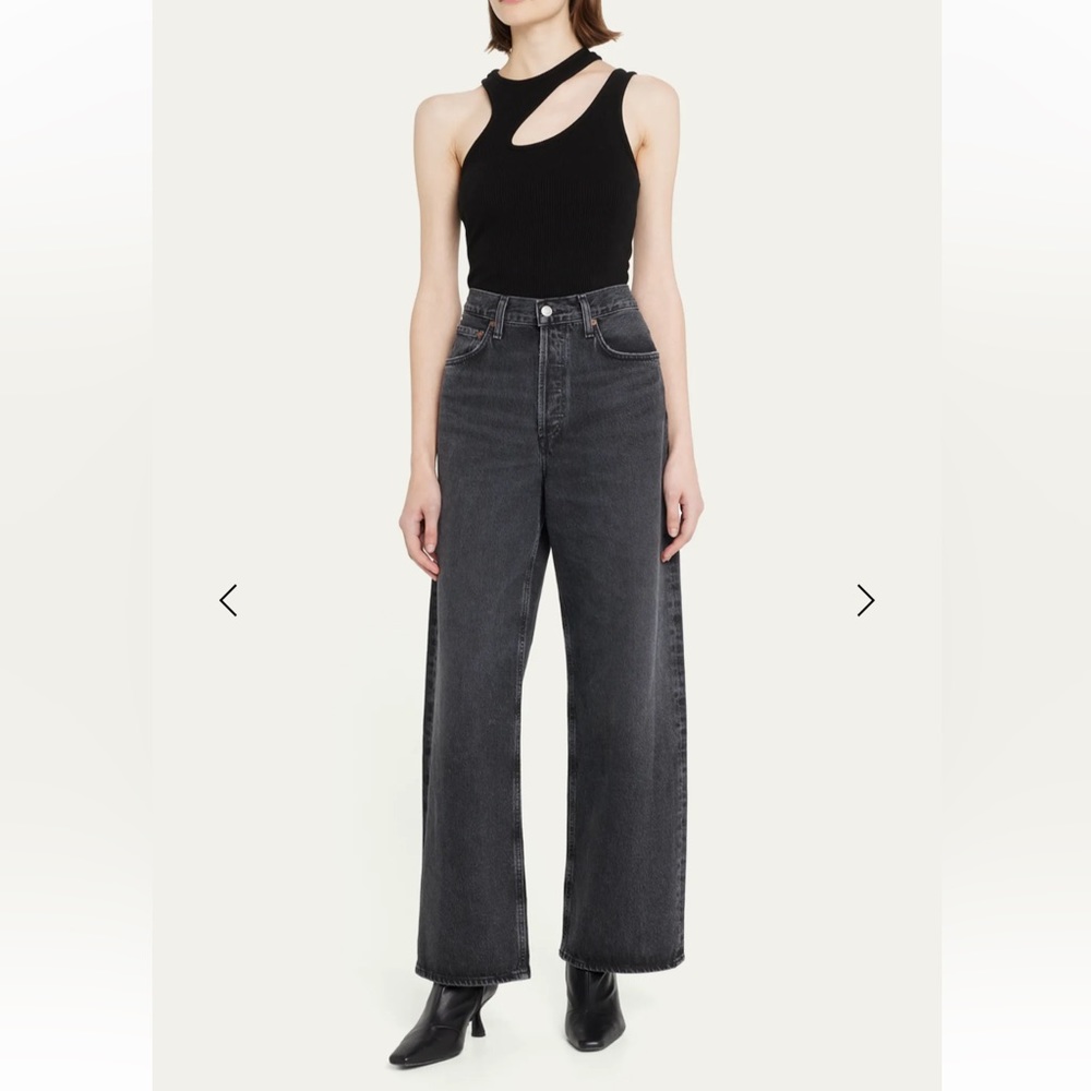 AGOLDE Black Low Slung Low-Rise Wide Leg Baggy Jeans size 24